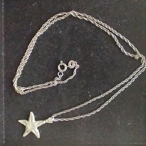 Sterling Silver Starfish and Chain Necklace